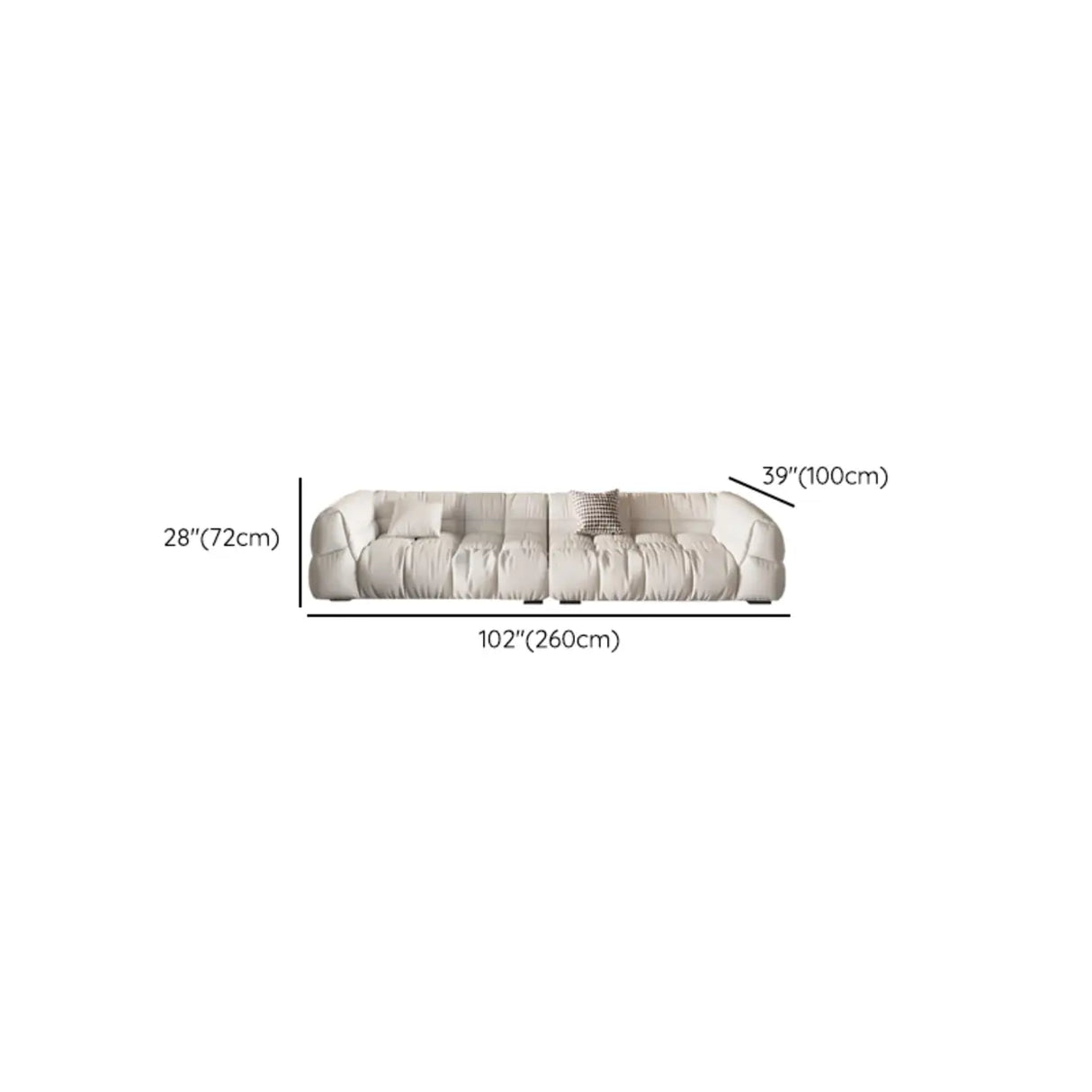 Off-White Stain Resistant Tech Cloth Biscuit Back Sofa Image - 22