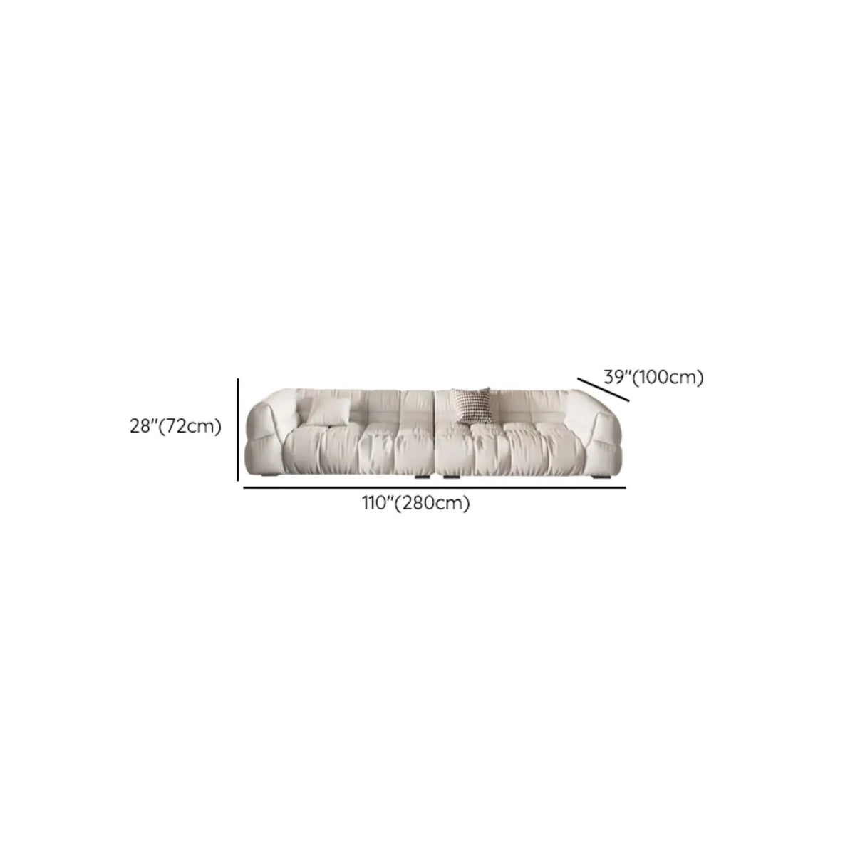 Off-White Stain Resistant Tech Cloth Biscuit Back Sofa Image - 23