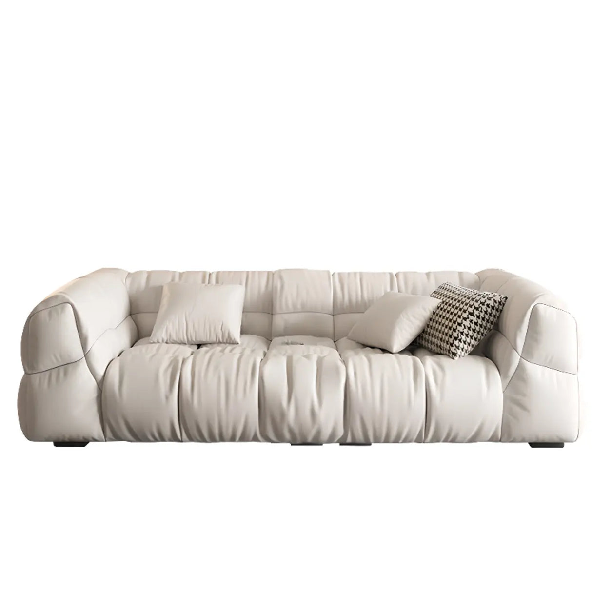 Off-White Stain Resistant Tech Cloth Biscuit Back Sofa Image - 4