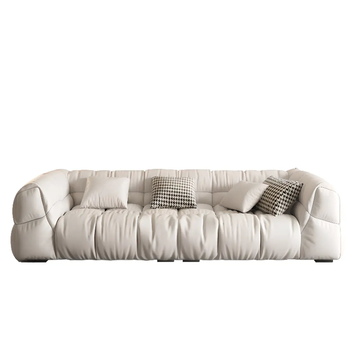 Off-White Stain Resistant Tech Cloth Biscuit Back Sofa Image - 5