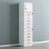 Off-White Steel Glass Doors Lockable Filing Cabinet Image - 18