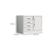 Off-White Steel Glass Doors Lockable Filing Cabinet Image - 30
