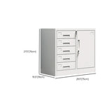 Off-White Steel Glass Doors Lockable Filing Cabinet Image - 31