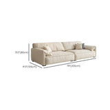Off-White Suede Pillow Top Arm Concealed Support Sofa Image - 12