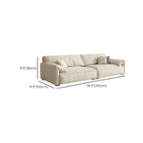 Off-White Suede Pillow Top Arm Concealed Support Sofa Image - 14