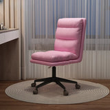 Off-White Swivel PU Adjustable Office Chair with Rollers Image - 17