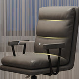 Off-White Swivel PU Adjustable Office Chair with Rollers Image - 25