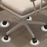 Off-White Swivel PU Adjustable Office Chair with Rollers Image - 28