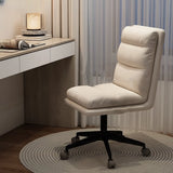 Off-White Swivel PU Adjustable Office Chair with Rollers Image - 8