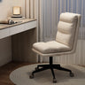 Off-White Swivel PU Adjustable Office Chair with Rollers Image - 8