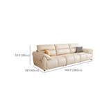 Off-White Tear Resistant Leather Biscuit Back Sofa Image - 12