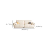 Off-White Tear Resistant Leather Biscuit Back Sofa #size