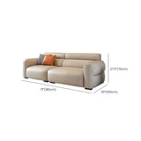 Off-White Tear Resistant Leather Sewn Pillow Back Sofa Image - 9