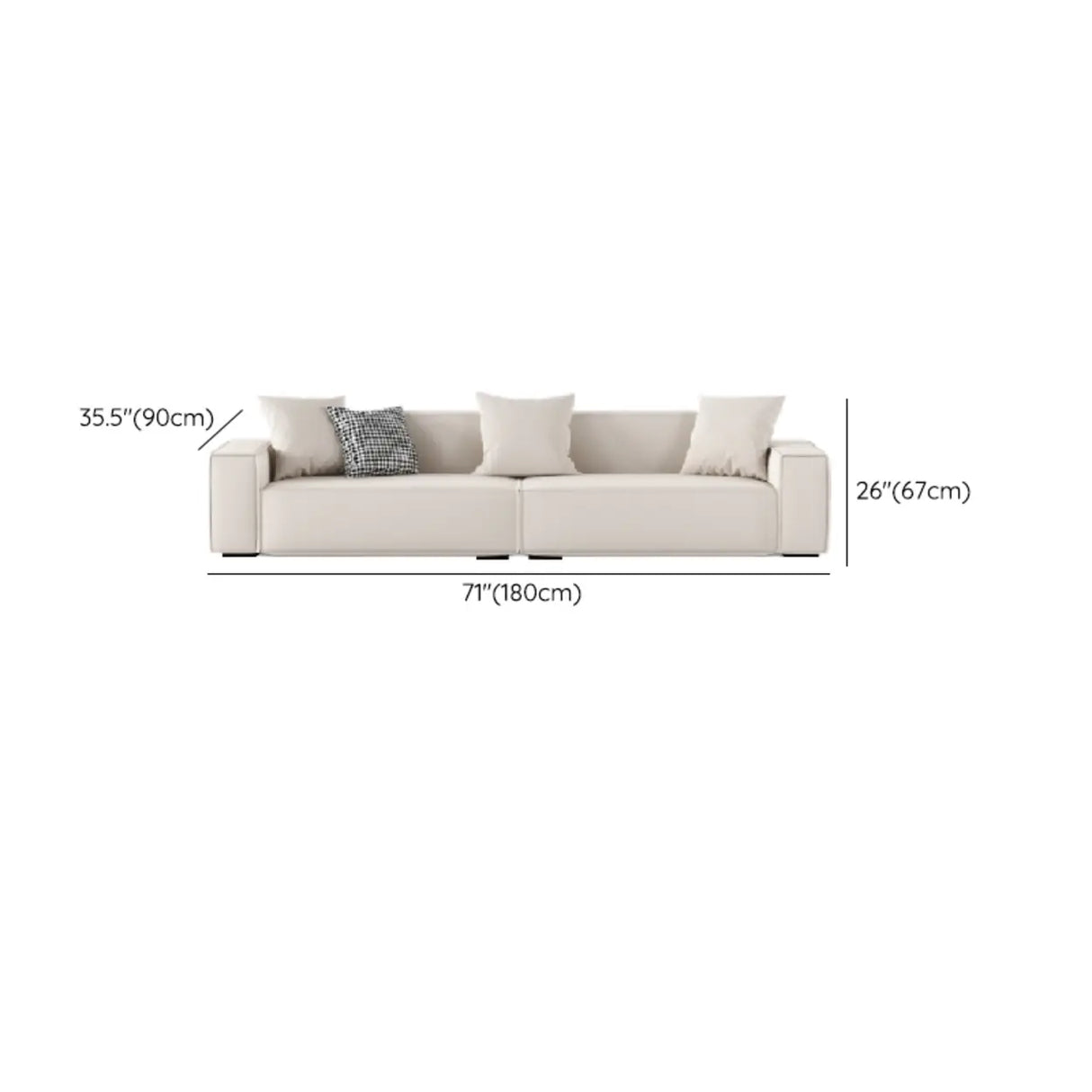 Off-White Tear Resistant Tech Cloth Tight Back Sofa Image - 12