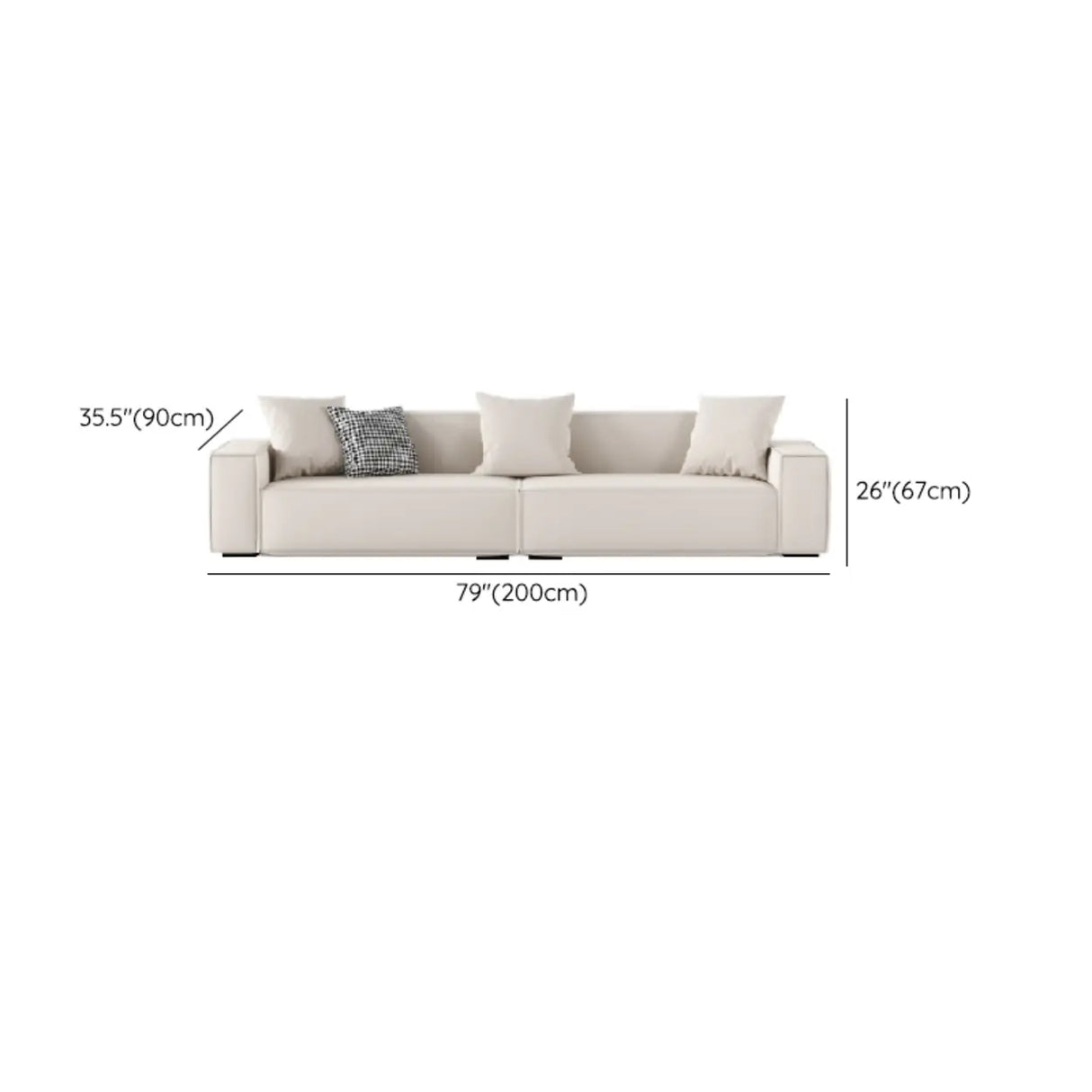 Off-White Tear Resistant Tech Cloth Tight Back Sofa Image - 13