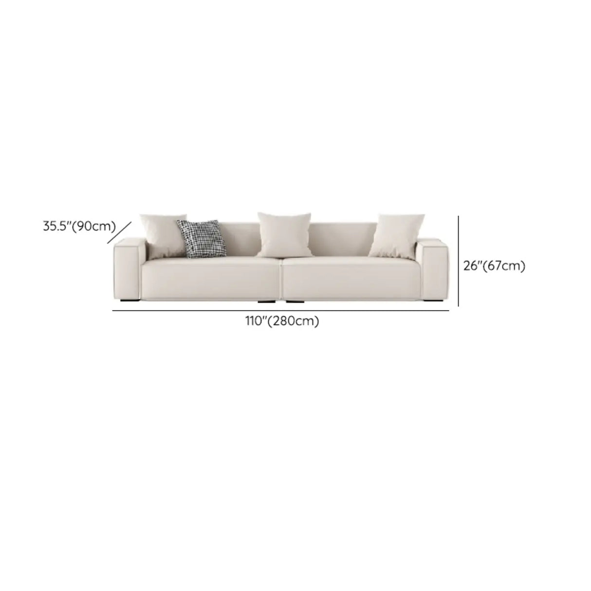 Off-White Tear Resistant Tech Cloth Tight Back Sofa Image - 15