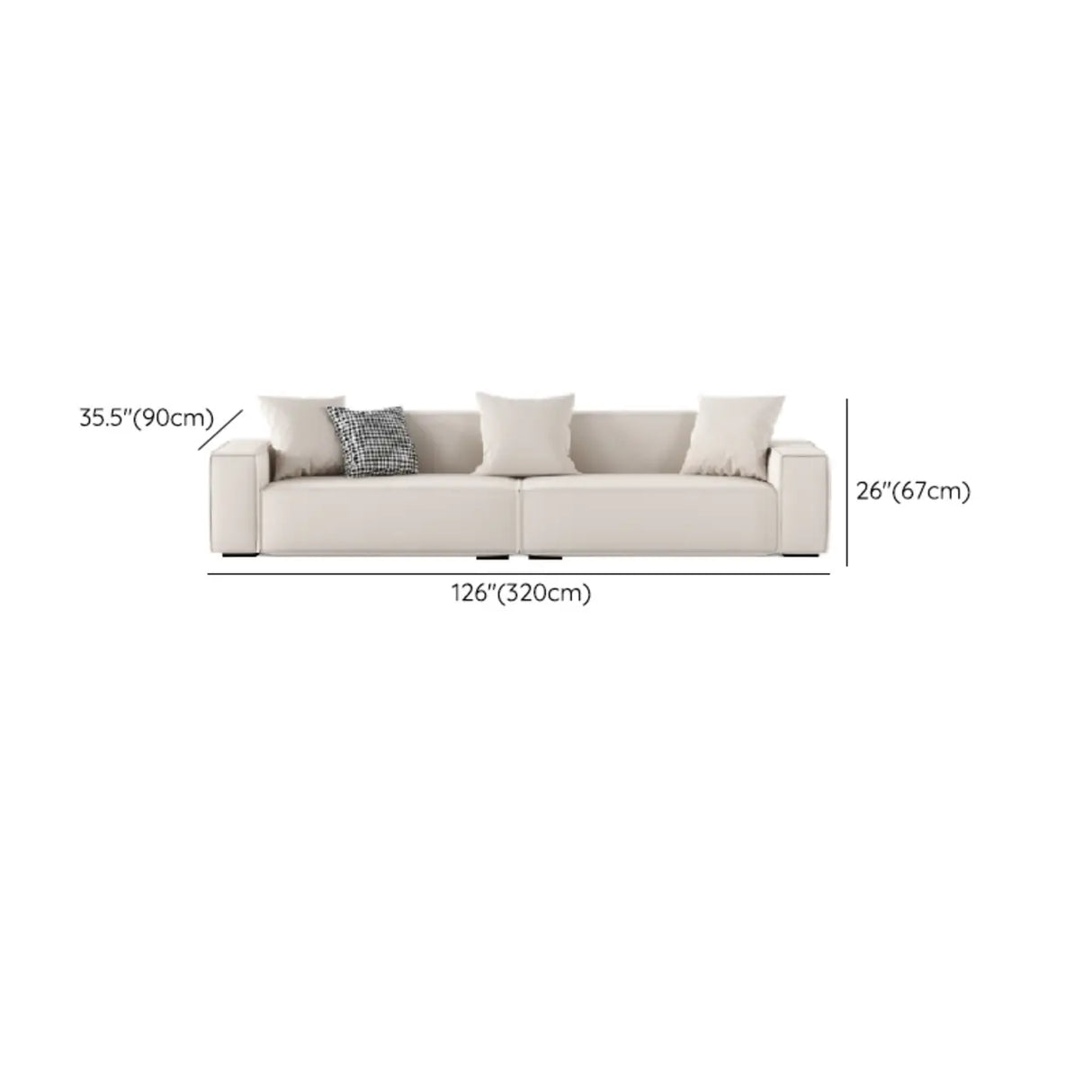 Off-White Tear Resistant Tech Cloth Tight Back Sofa Image - 16