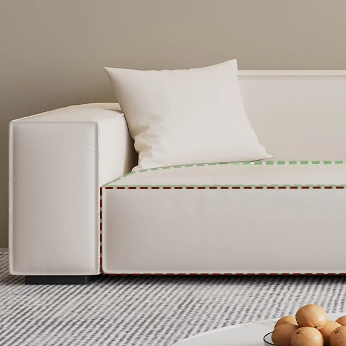 Off-White Tear Resistant Tech Cloth Tight Back Sofa Image - 9