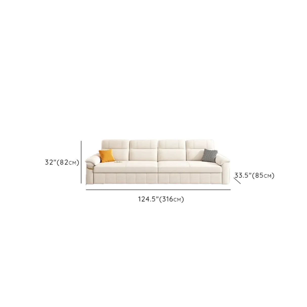 Off-White Tech Flannel Hidden Storage Sofa Bed Sleeper Image - 16