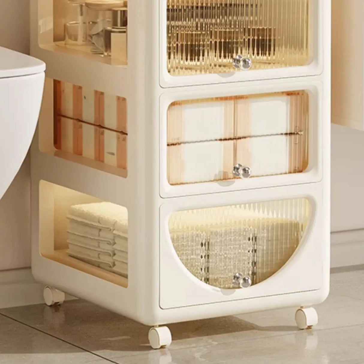 Off-White Three-Drawers Standard Height Kids Nightstand Image - 10