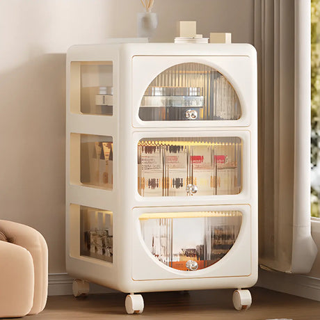 Off-White Three-Drawers Standard Height Kids Nightstand Image - 2