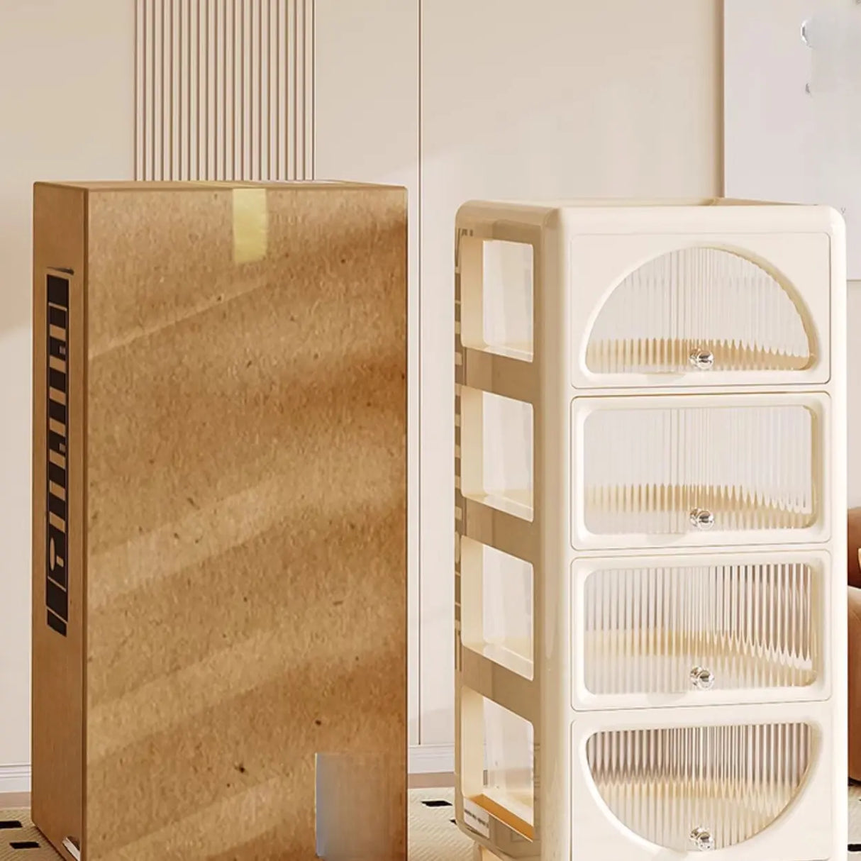 Off-White Three-Drawers Standard Height Kids Nightstand Image - 5