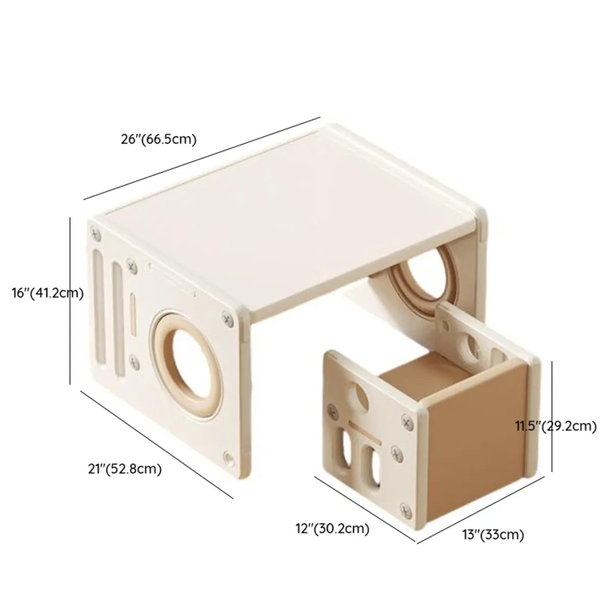 Off-White Toddler Activity Table Chair Set Two Seats Image - 8