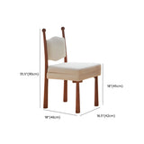 Off-White Upholstered Round Back Wood Dining Chair Image - 13