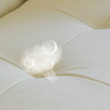 Off-White Water Resistant Leather Tuxedo Arm Sofa Image - 14