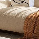 Off-White Water Resistant Sherpa Fabric Pillow Sofa Image - 9