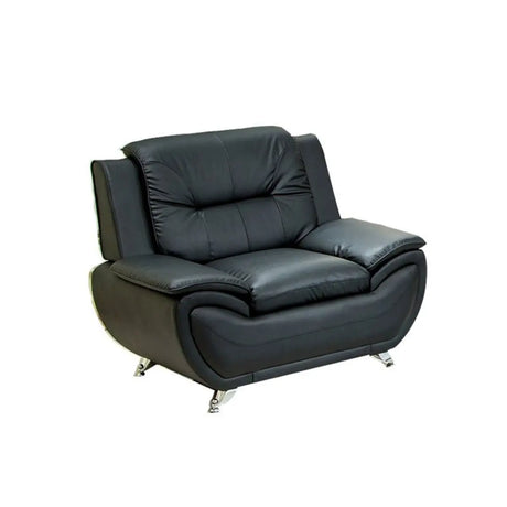 Office Black Waterproof Leather Reception Sofa with Leg Image - 2