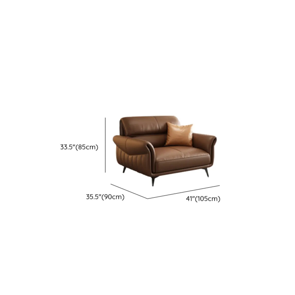 Office Brown Full Grain Cow Leather Reception Sofa Set 