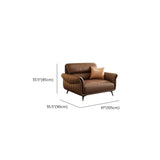 Office Brown Full Grain Cow Leather Reception Sofa Set #size