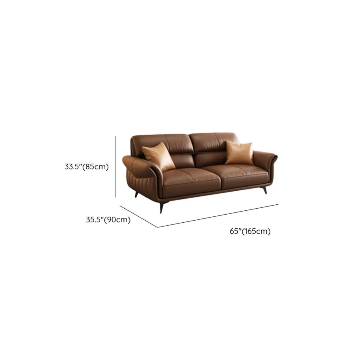 Office Brown Full Grain Cow Leather Reception Sofa Set Image - 16