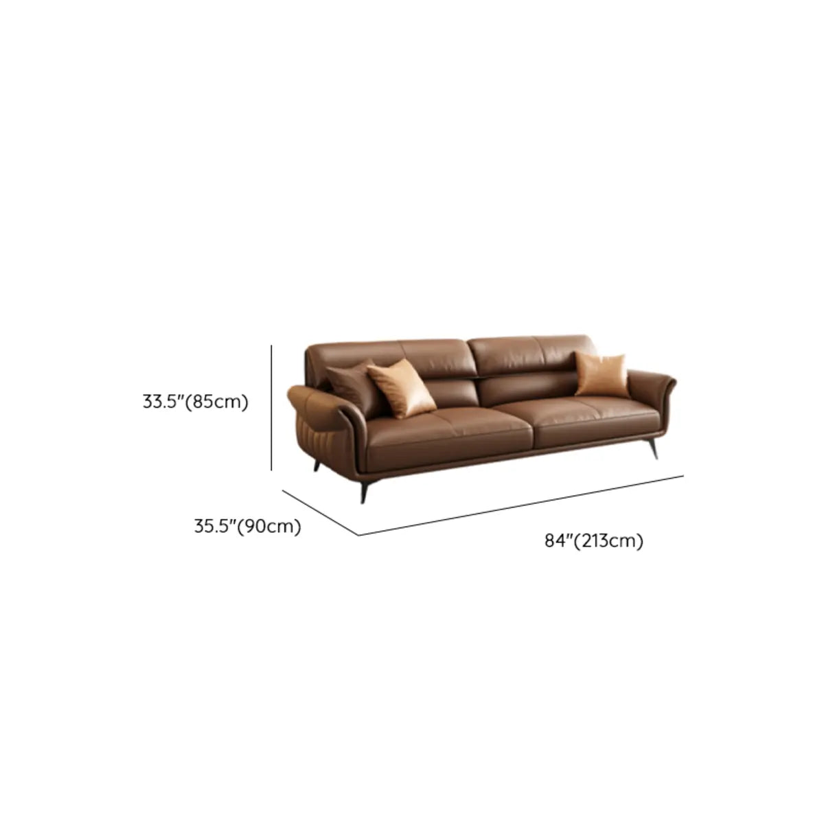 Office Brown Full Grain Cow Leather Reception Sofa Set Image - 17