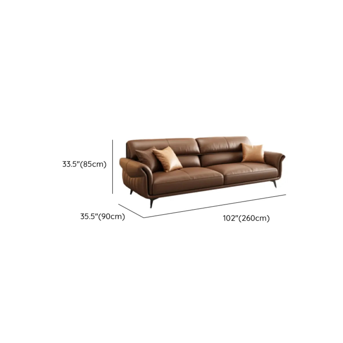 Office Brown Full Grain Cow Leather Reception Sofa Set Image - 18