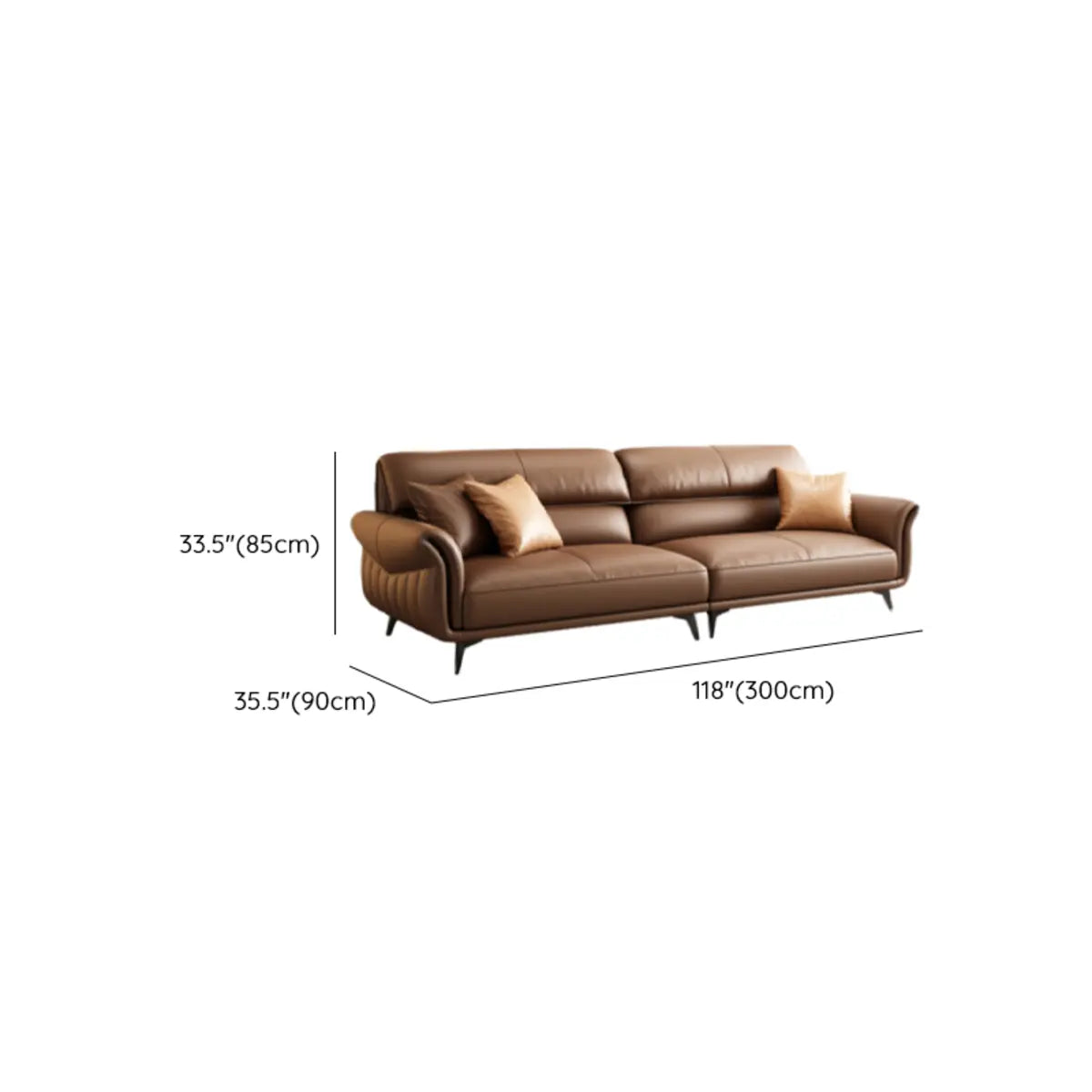 Office Brown Full Grain Cow Leather Reception Sofa Set Image - 20