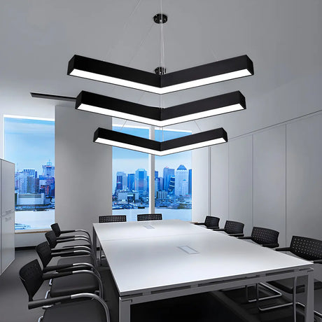 Office Meeting Room Acrylic V-Shape LED Pendant Light Image - 1