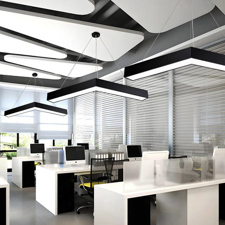 Office Meeting Room Acrylic V-Shape LED Pendant Light Image - 2