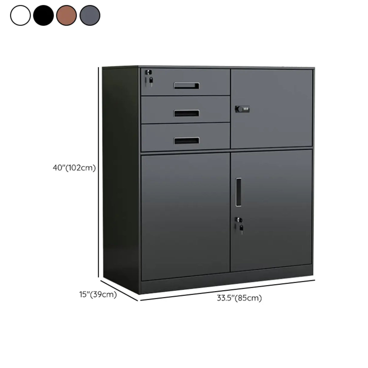 Office Vertical White Adjustable Storage Filing Cabinet 