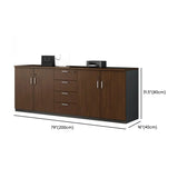 Office Wood Horizontal Brown Secure Filing Cabinet Image - 17