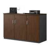 Office Wood Horizontal Brown Secure Filing Cabinet Image - 11