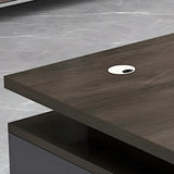 Office Wooden Executive Desk with Cabinet and Drawers Image - 11