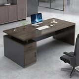Office Wooden Executive Desk with Cabinet and Drawers Image - 3
