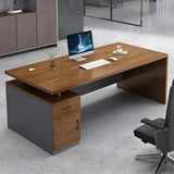 Office Wooden Executive Desk with Cabinet and Drawers Image - 4
