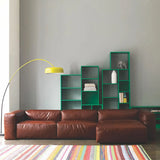 Oiled Leather Square Arm Cushion Back Foam Fill Sofa Image - 3