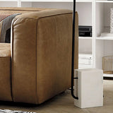 Oiled Leather Square Arm Cushion Back Foam Fill Sofa Image - 4