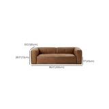 Oiled Leather Square Arm Cushion Back Foam Fill Sofa #size