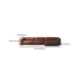 Oiled Leather Square Arm Cushion Back Foam Fill Sofa Image - 8