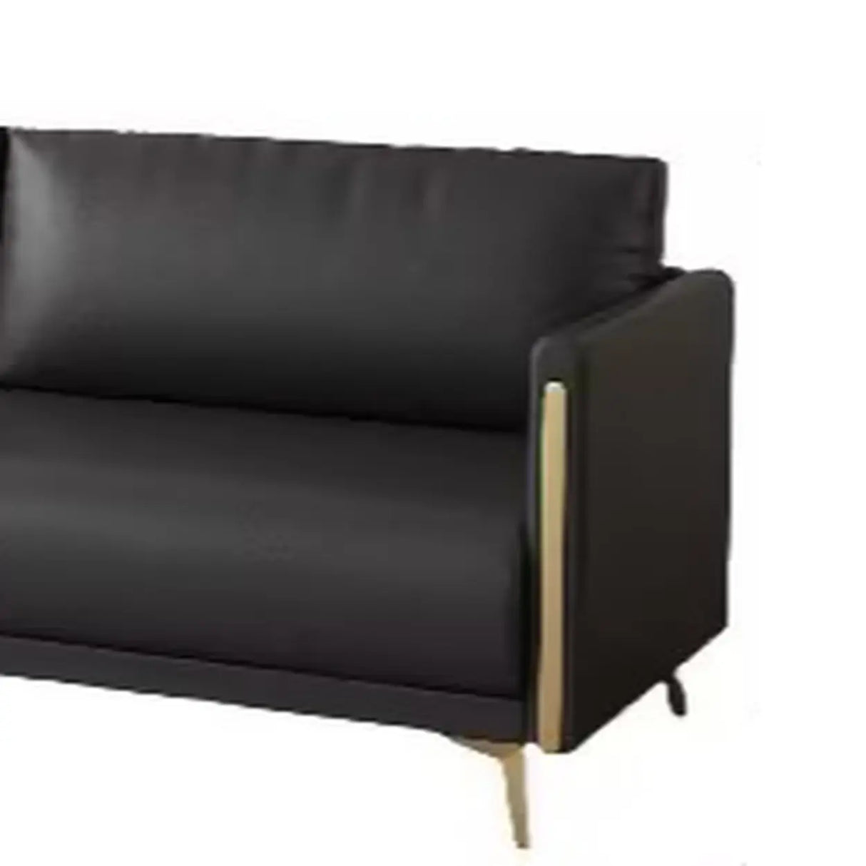 Olive Green-Beige Water Resistant Leather Loveseat Image - 5